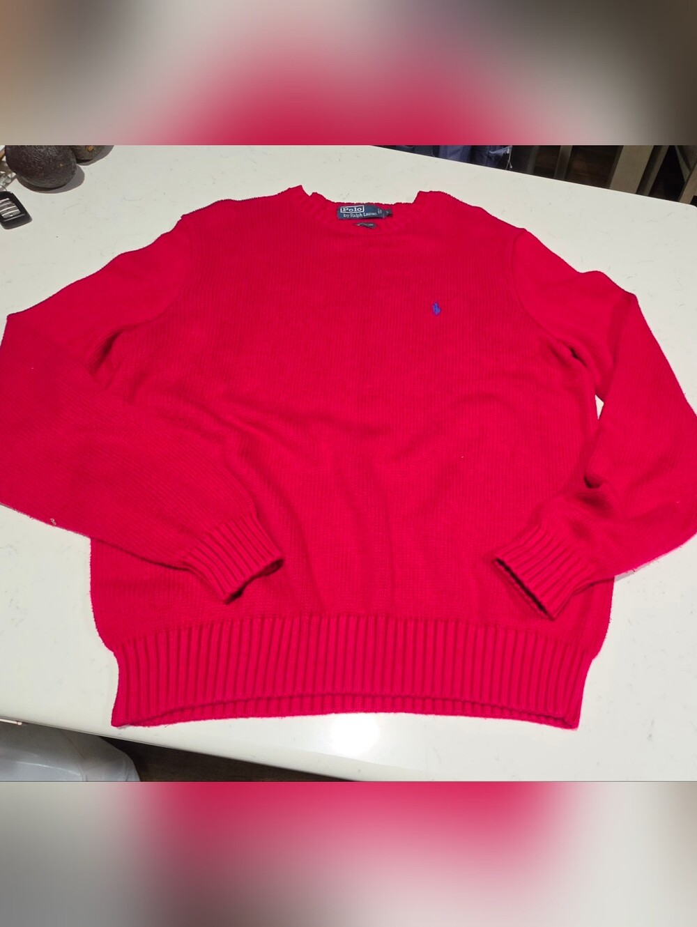Polo by Ralph Lauren Red Crewneck Men's Sweater